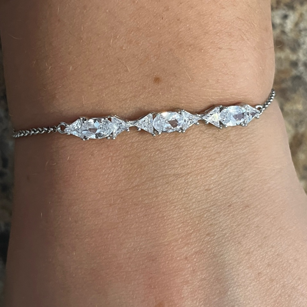 Charmed Aroma | Silver Bracelet with Clear Stones